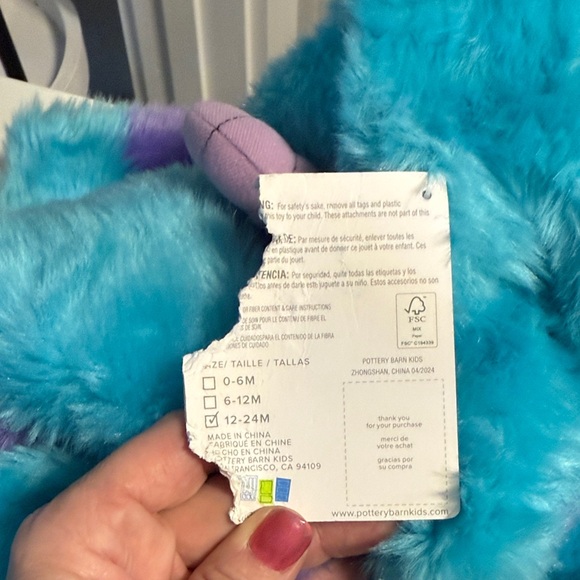 Pottery Barn Blue and Purple Furry Costume - Picture 6 of 6